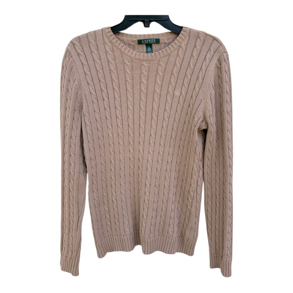 Lauren Ralph Lauren Women’s Cable Knit Crewneck Sweater - Beige